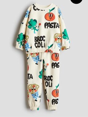 H&M 100% cotton printed jogging suit